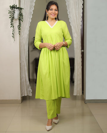 Color Pop-Mul Cotton Coords Fluorescent Green