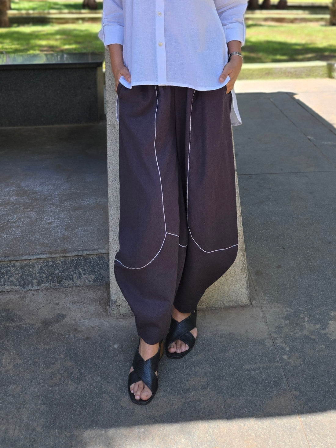 Safar-Cotton Solid Pant Grey