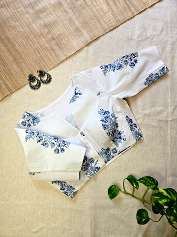 Kalakriti-  Mughal Butta Flexible Blouse Indigo