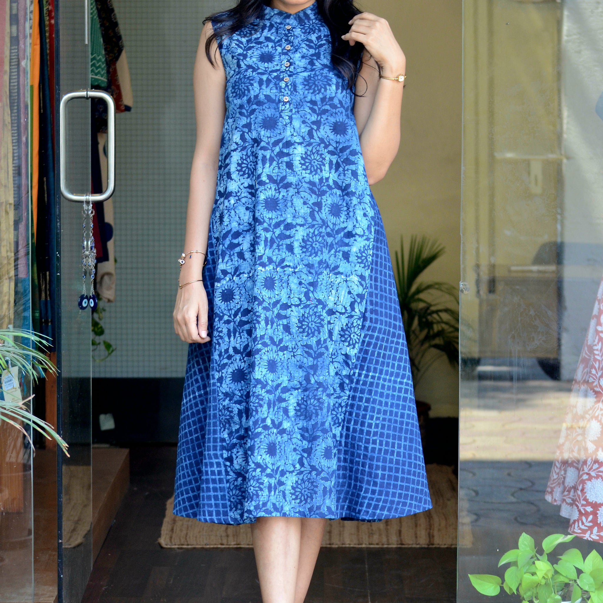 Matrix Dabu Indigo Dress