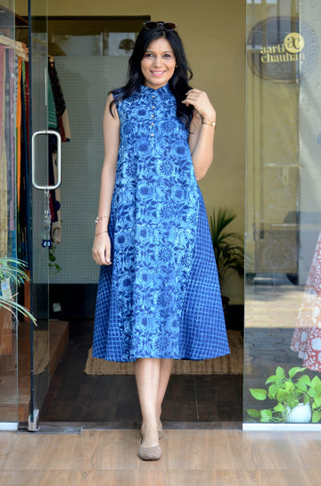 Matrix Dabu Indigo Dress