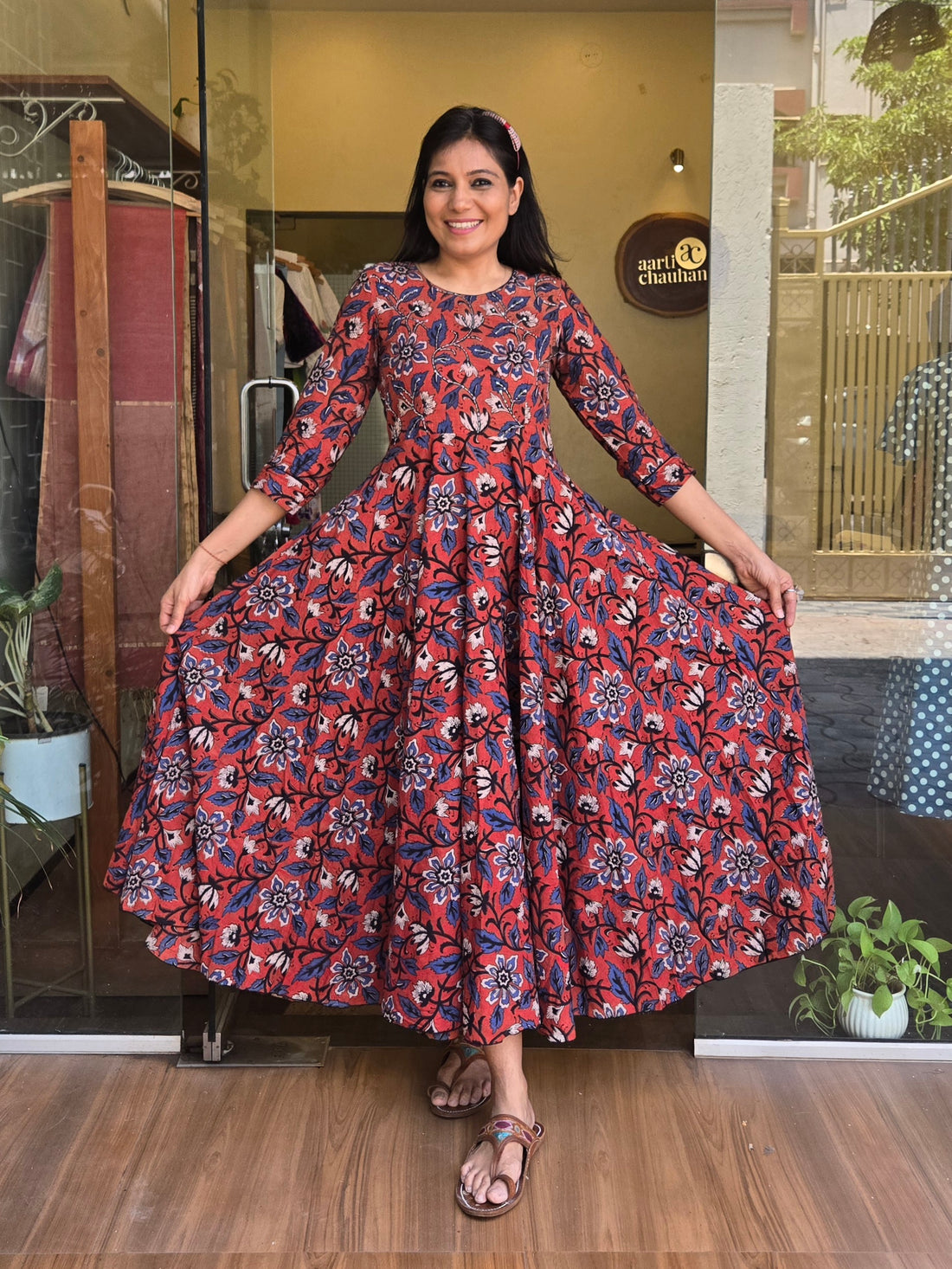 Titli - Fit and Flare Bagru Print Cotton Dress
