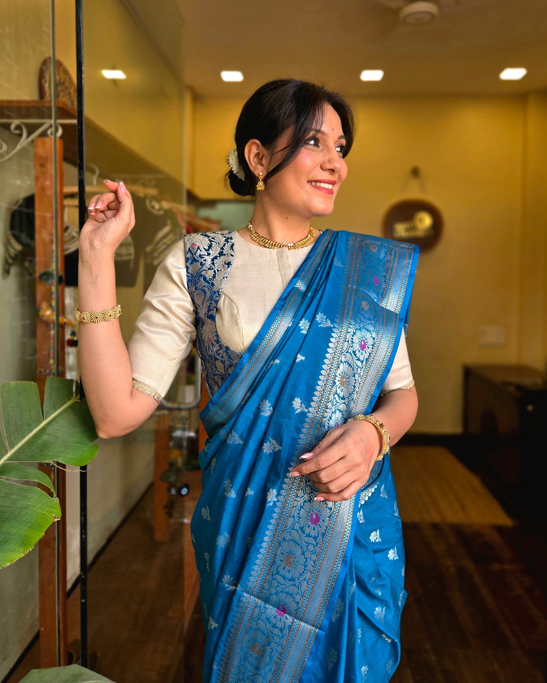 Srirang Koti - Peacock Blue