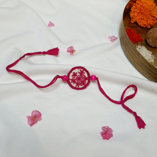 Upcyled Handmade Crotia Rakhi Pink