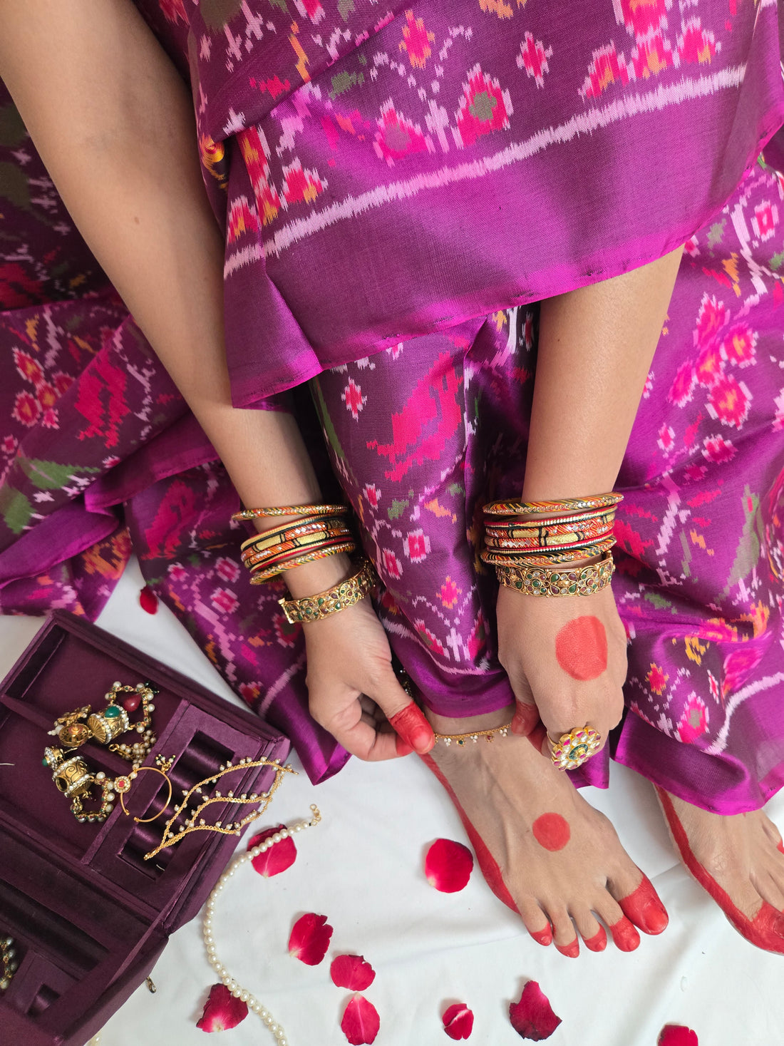 Handloom Rajkot Patola Saree-Magenta