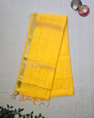 Sada  Bahar Cotton Silk Saree - Yellow