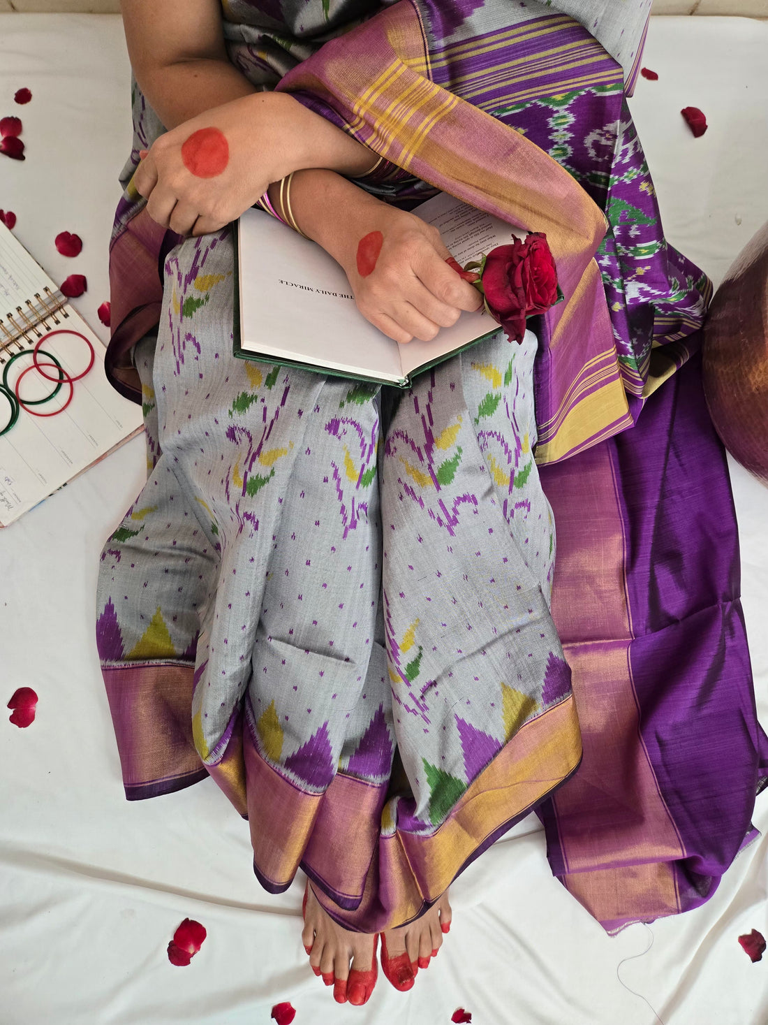 Handloom Rajkot Patola Saree- Grey