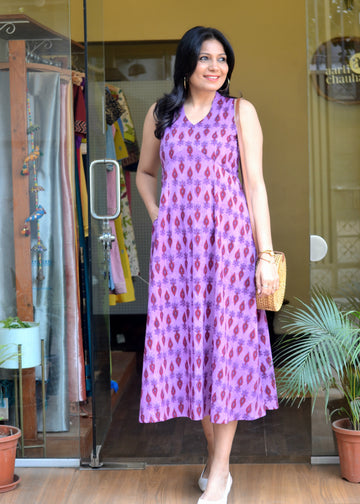 Irish Brauty-Block Printed Empire Dress