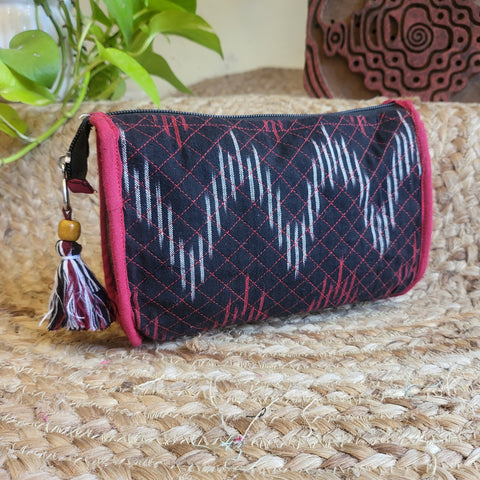 Quilted Makeup Pouch/Utility Pouch Black3