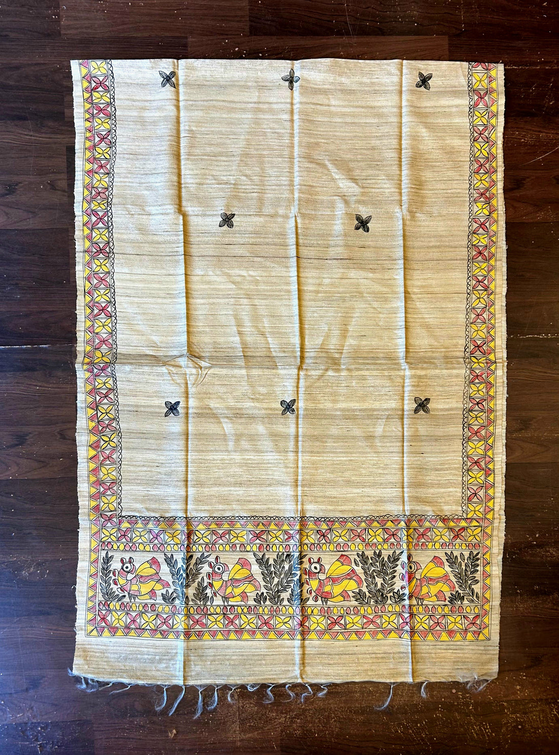 Handpainted Tussar Ghicha Silk Dupatta 7