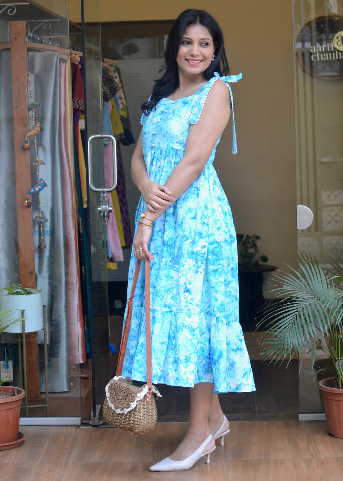 Blue Tide-Cotton Tie and Dye Sun Dress