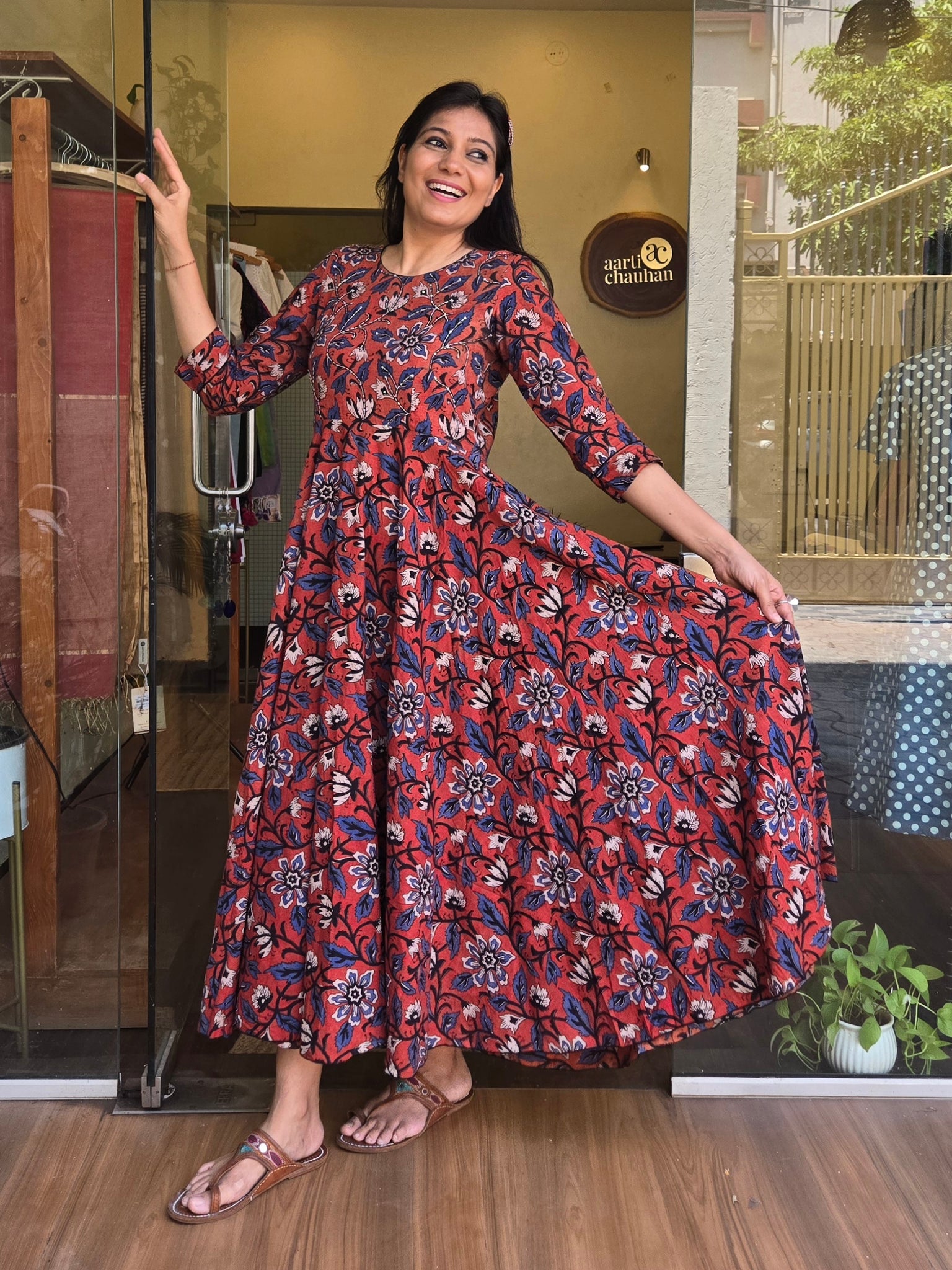 Titli - Fit and Flare Bagru Print Cotton Dress