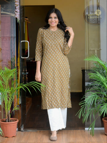 'Rozmarrah''Cotton Katha Kurti Mustard