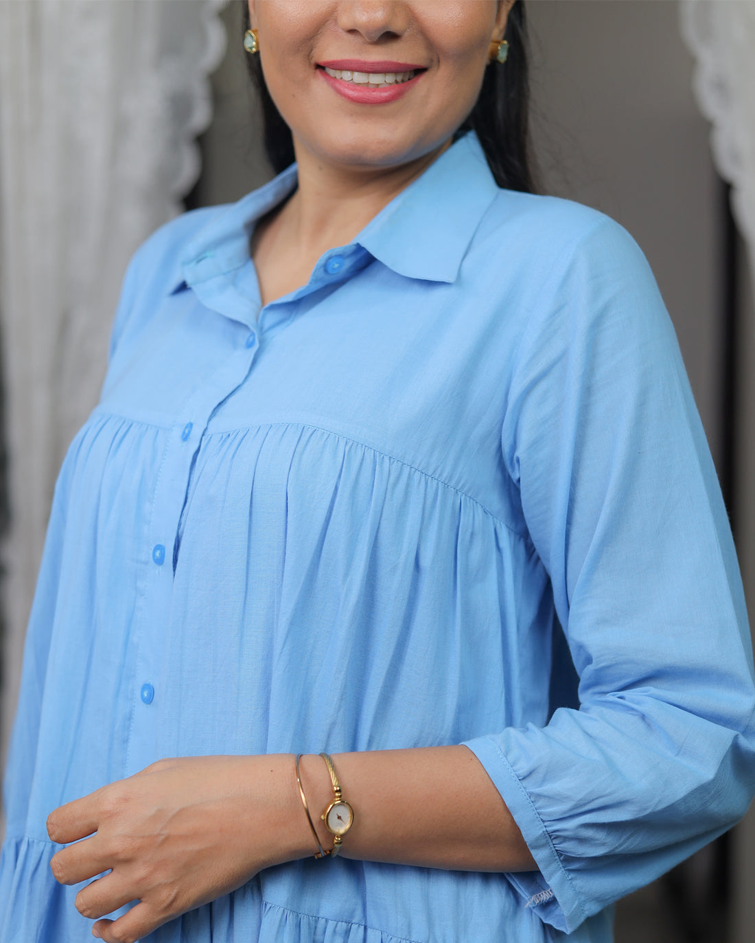 Color Pop- Mul Cotton Tiered Dress