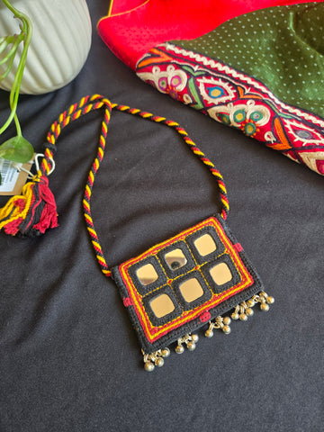 Banjara Tribe Mirror Work Necklace - Black