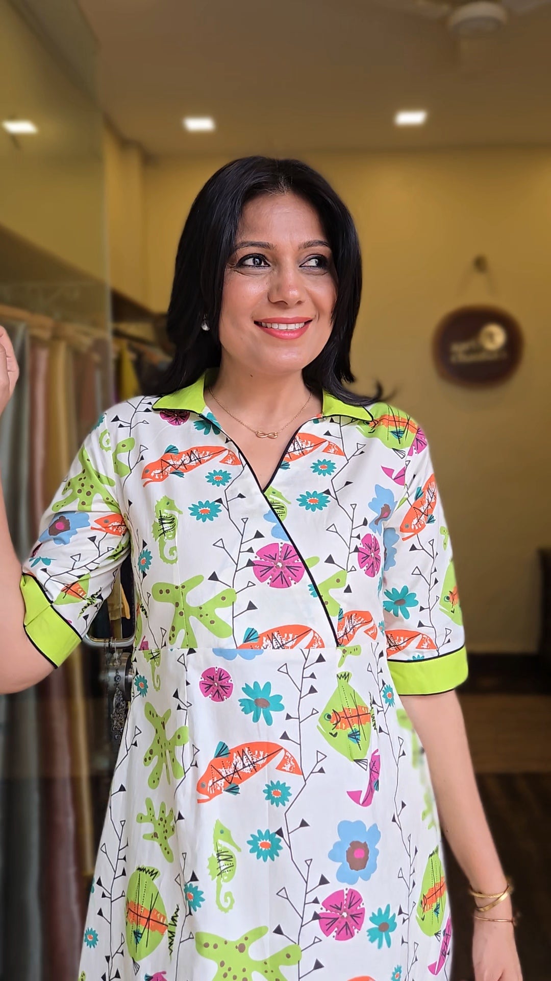 Coral Mist-Poplin Cotton Aline Dress