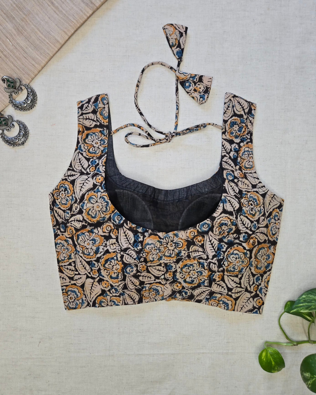 Kalakriti-Kalamkari Blouse Black