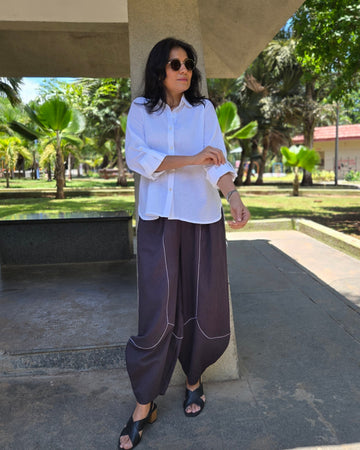 Safar-Cotton Solid Pant Grey