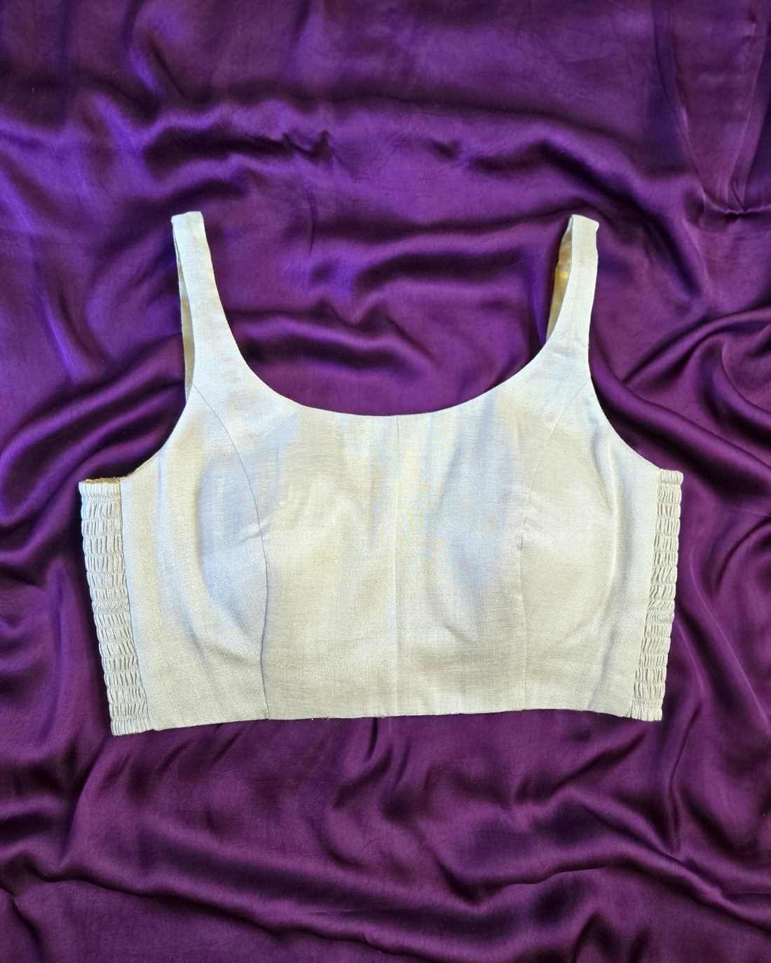 Hum Tum Reversible Blouse-Golden & Silver