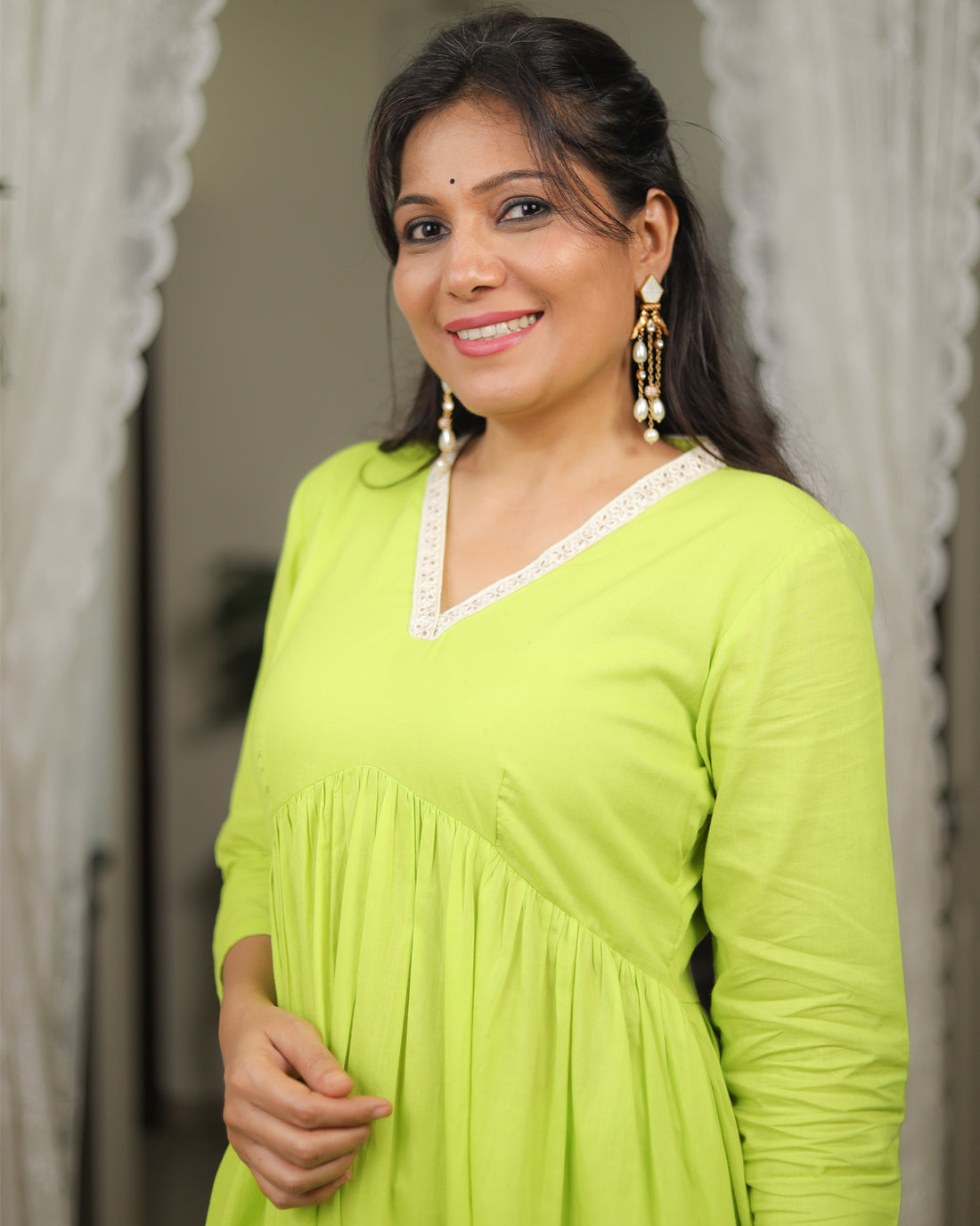 Color Pop-Mul Cotton Coords Fluorescent Green