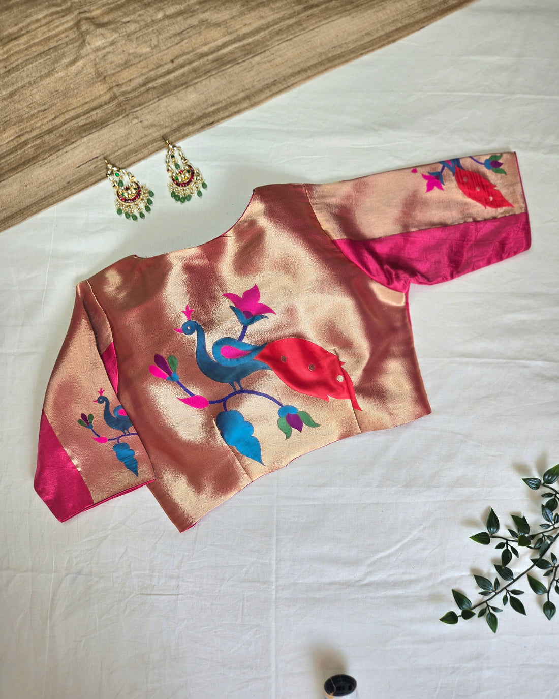 Mayura Paithani Silk Blouse - Pink