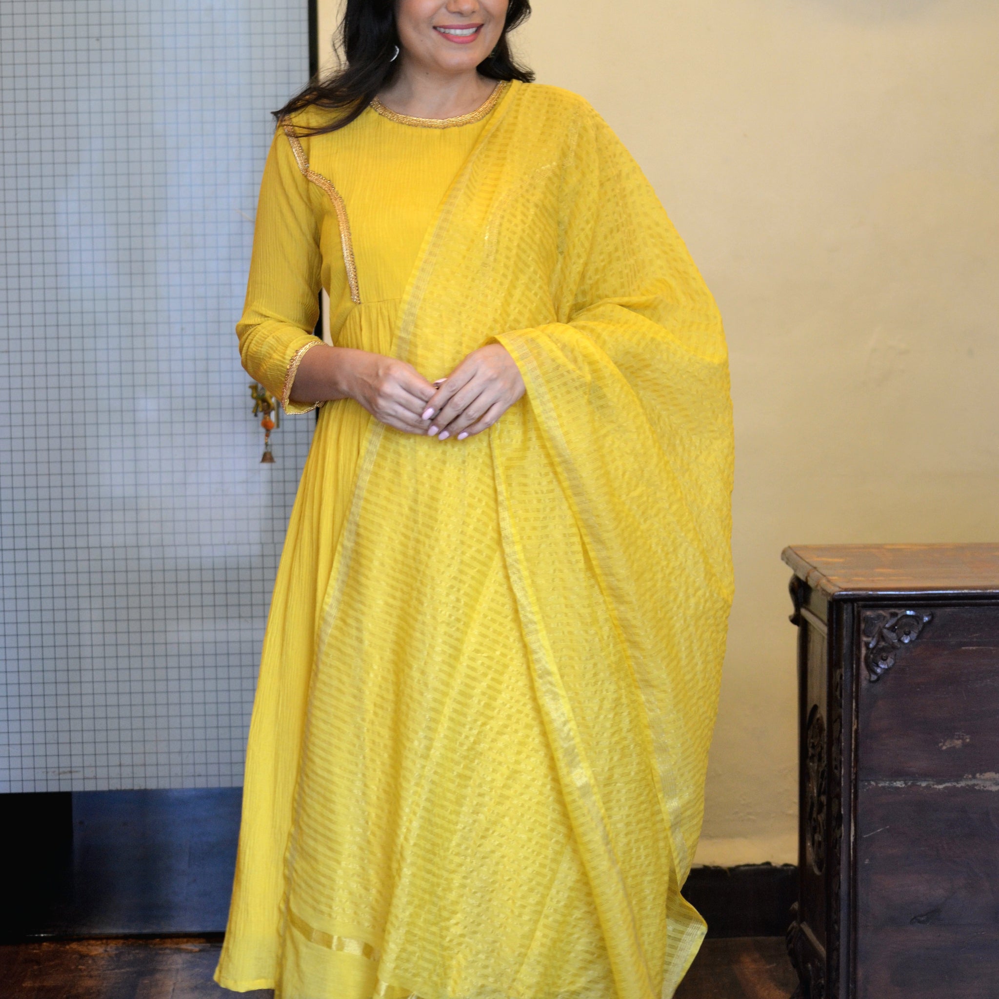 Utsav - Chanderi Silk Yellow Dupatta