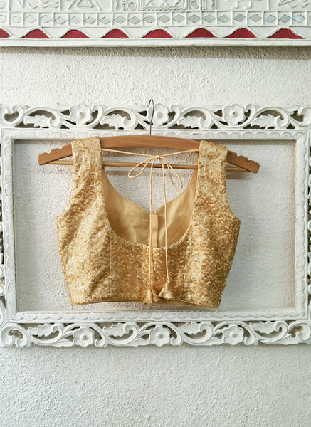 "Sunahari"-Golden Sequin Blouse