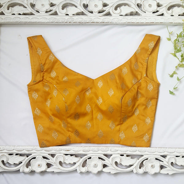 "Golden Butta" Blouse-Yellow - Label Aarti Chauhan