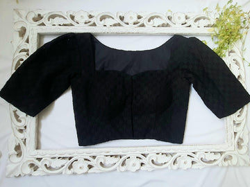 "Magic Of Schiffli" Blouse-Black - Label Aarti Chauhan