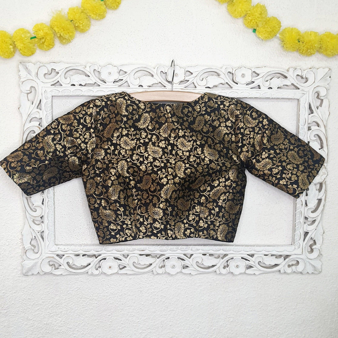 "Exquisite Banarasi"-Blouse Black - Label Aarti Chauhan