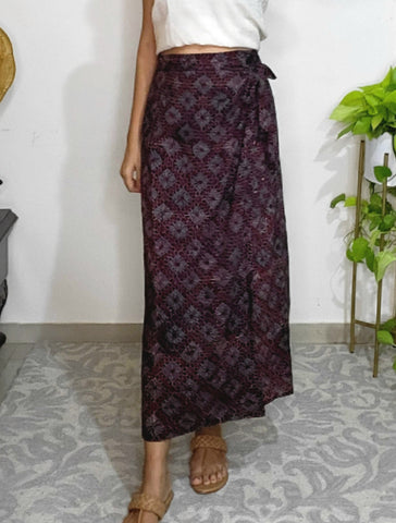 'Chhapai'-Handblocked Printed Ajrakh Wrap Skirt