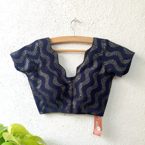 Chamki-Navy Blue Sequin Blouse