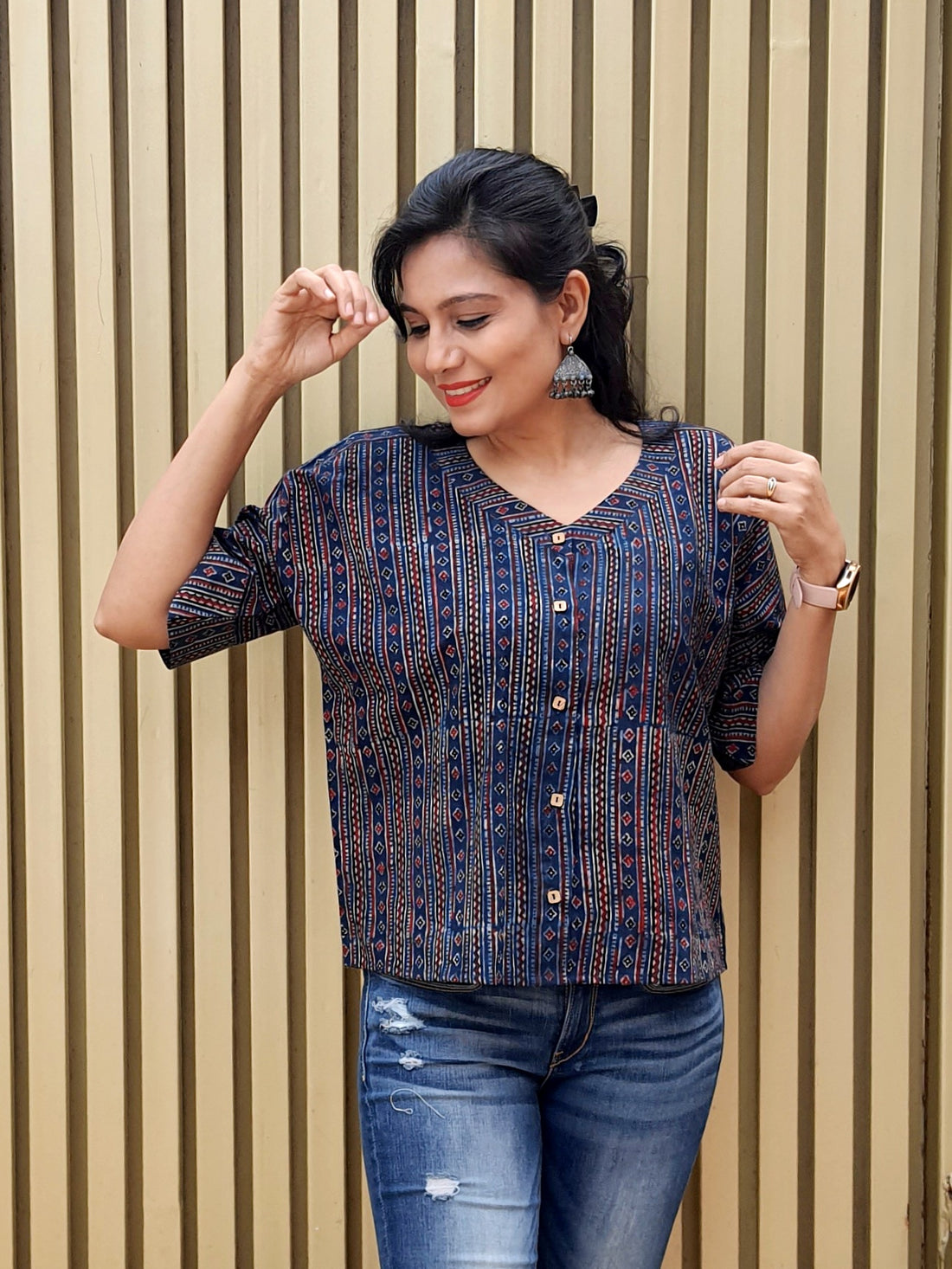 'Chhapai'-Blue Stripes Shirt