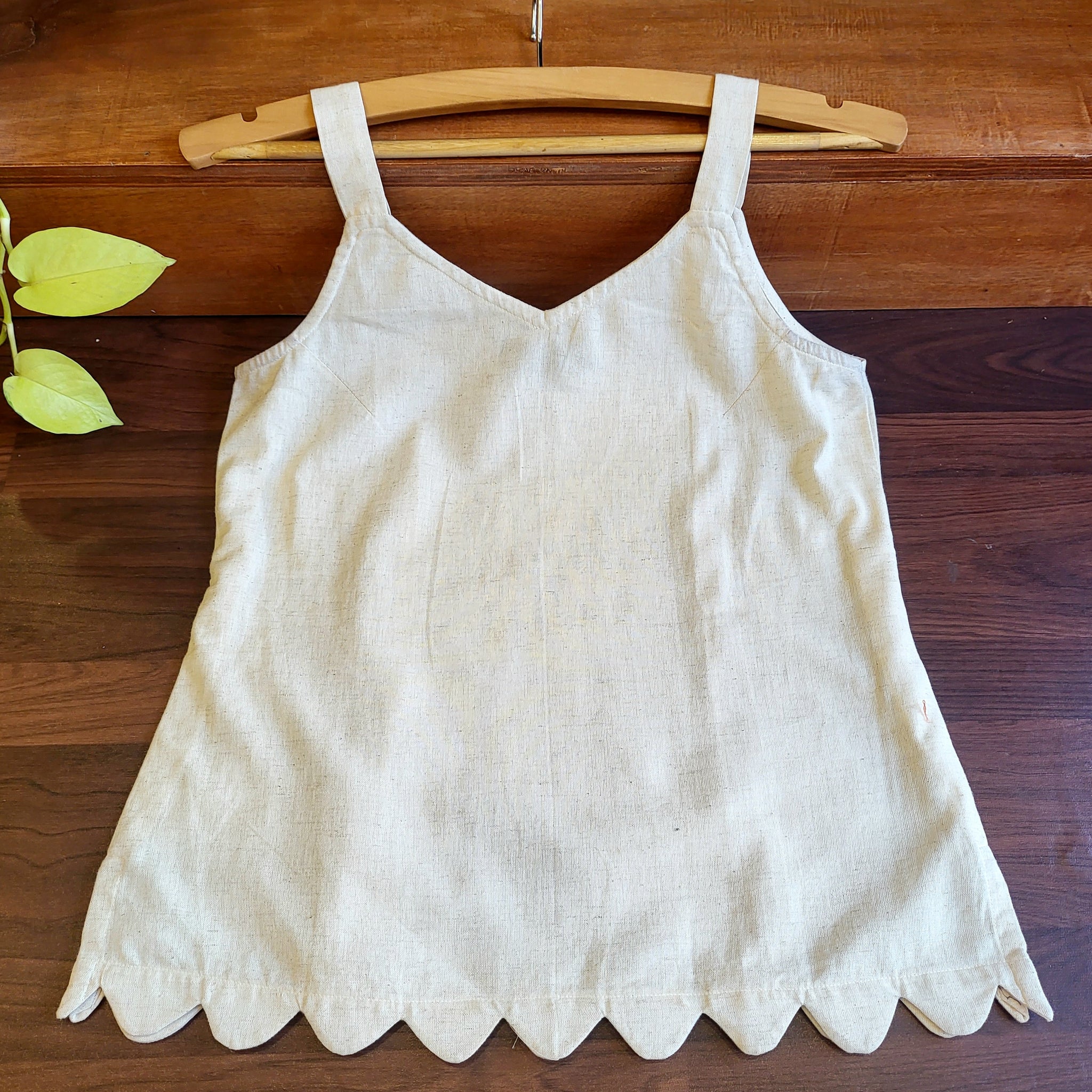 Scallops Short Kurti-Off White