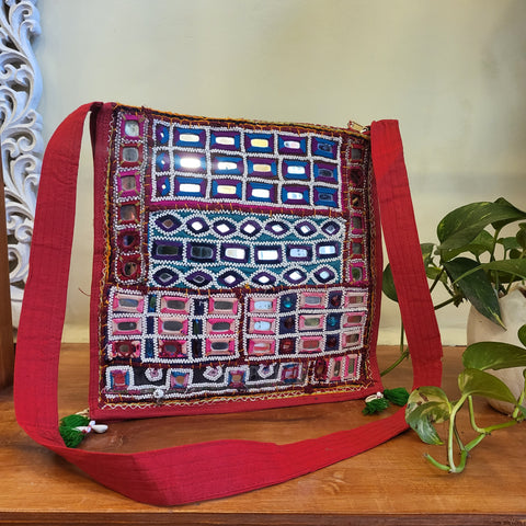 Vintage Kutchi Mirror Embroidered Handbag 7