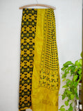 Green & Mustard Modal Silk Ajrakh Print Kurta Dupatta Set3 - Label Aarti Chauhan