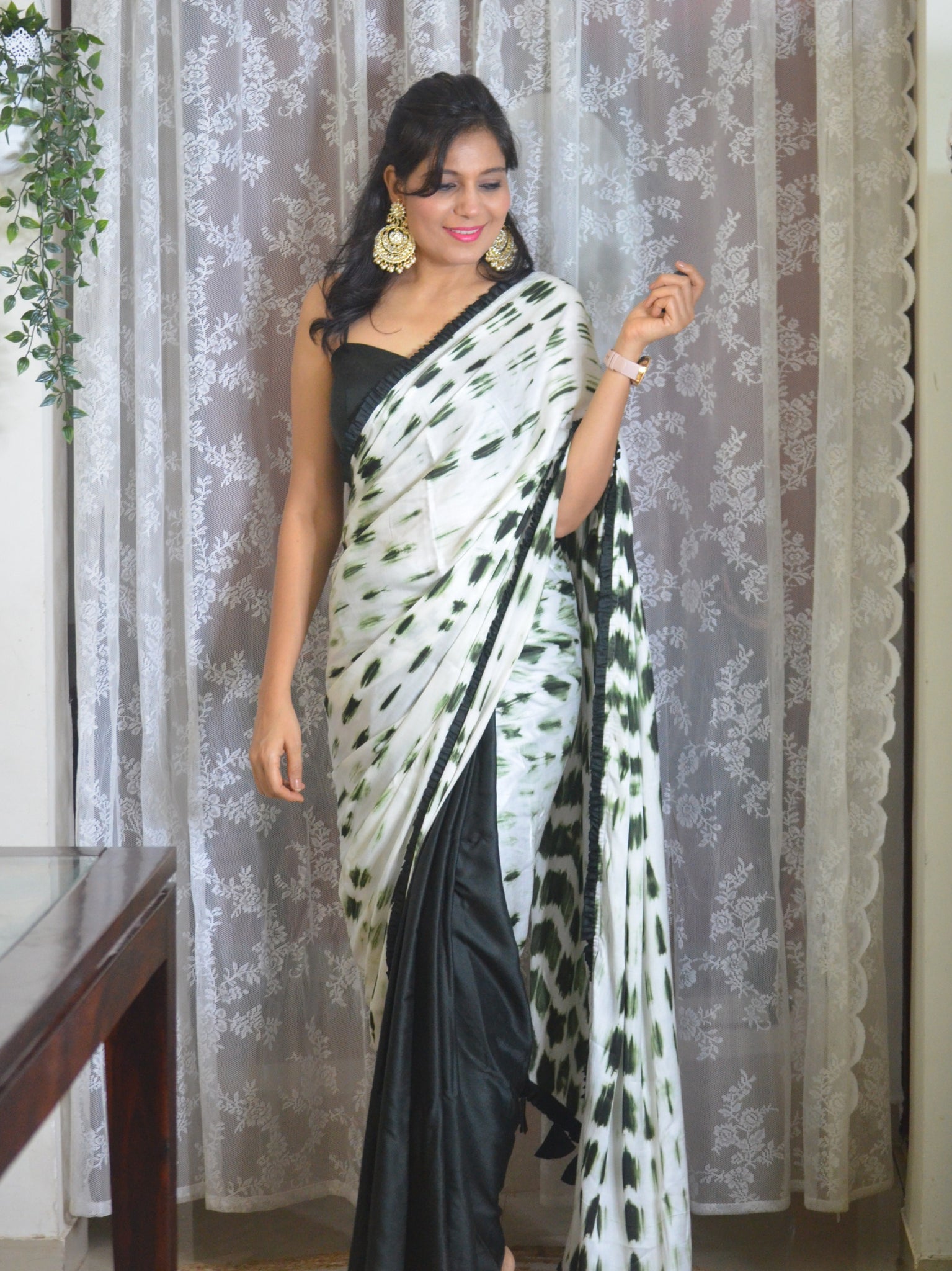 Brasso Jacquard Half and Half Saree -