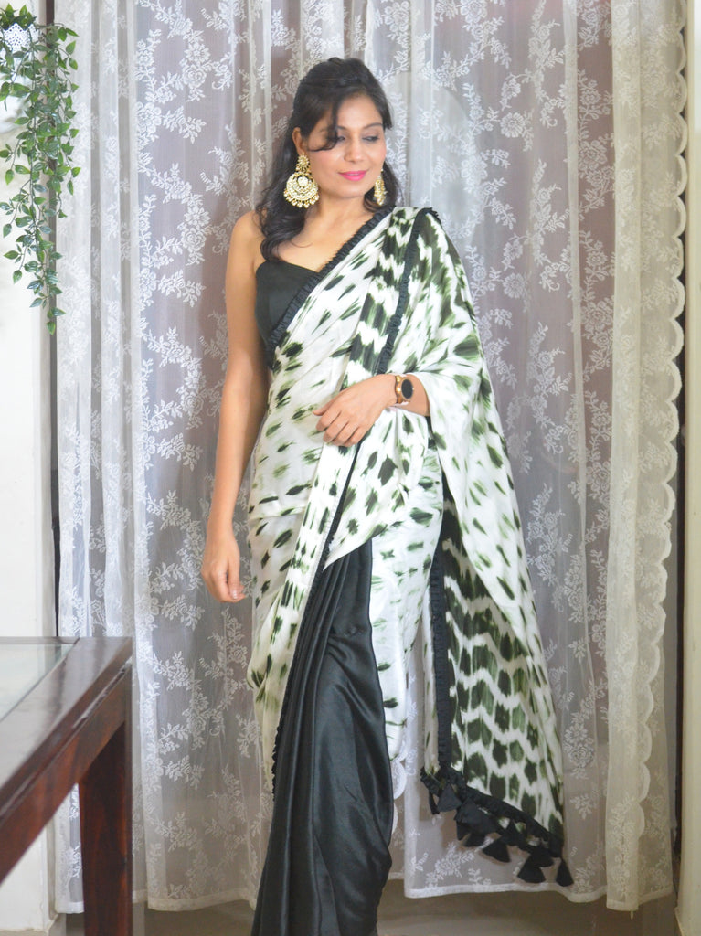 Various Colors Are Available Black And White Silk Saree at Best Price in  Kolkata | Asha Collection