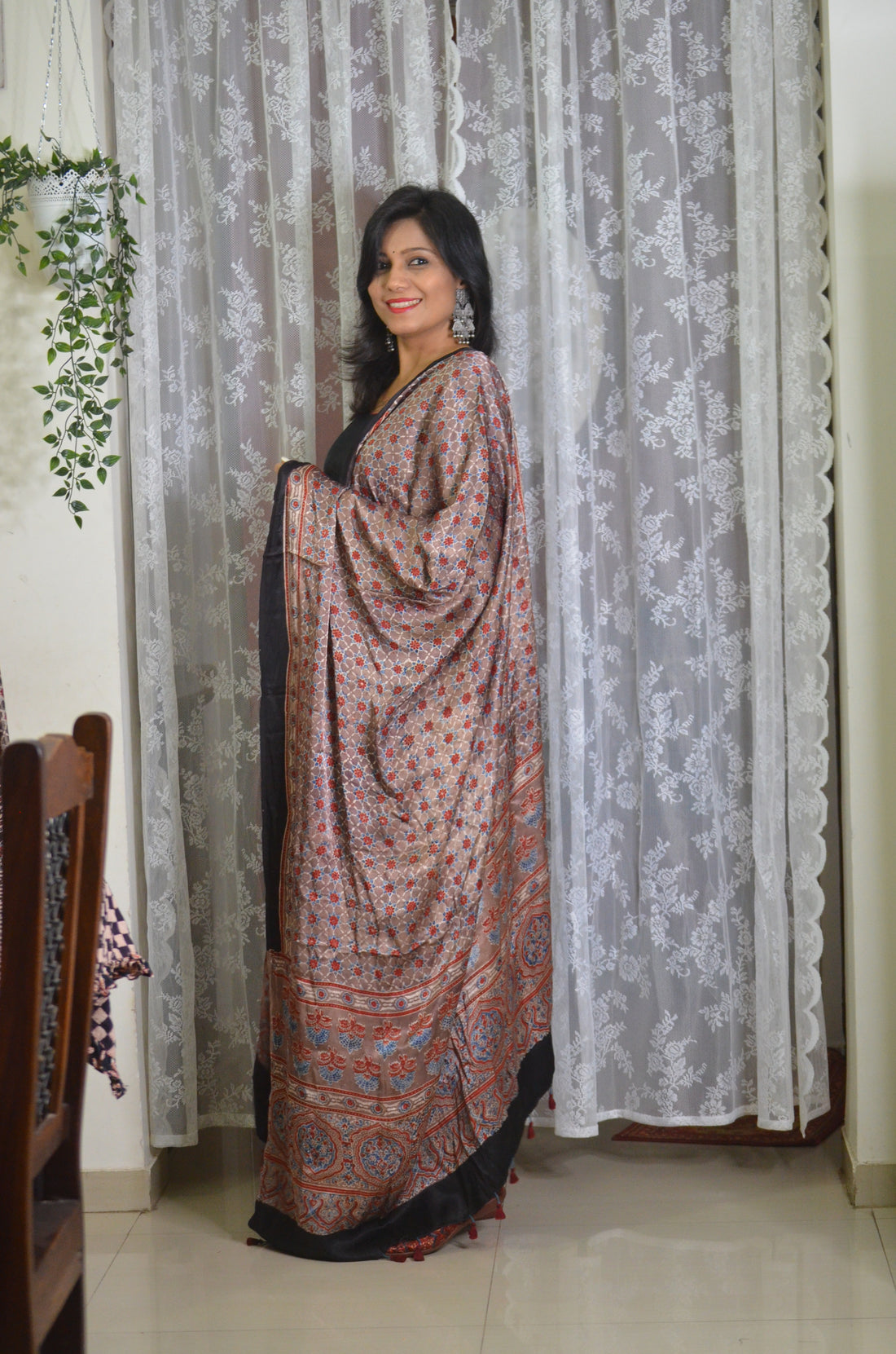 Ajrakh Handblocked Printed Modal Silk Dupatta10