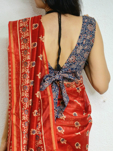 "Sundari"-Ajrakh Blue Blouse