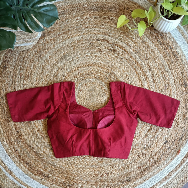 Kora'-Cotton Silk Blouse-Maroon