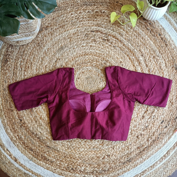 Kora'-Cotton Silk Blouse-Wine