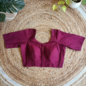 Kora'-Cotton Silk Blouse-Wine