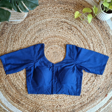 Kora'-Cotton Silk Blouse-Royal Blue