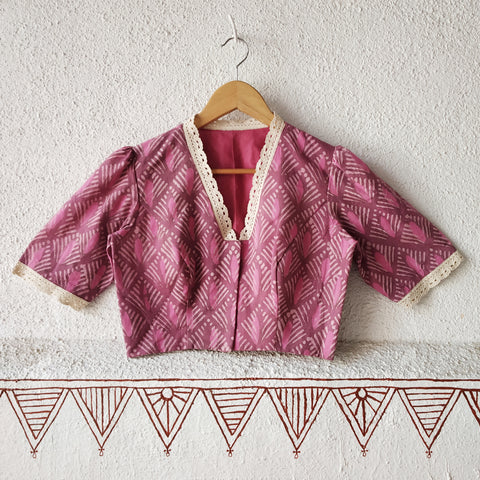 'Leher'-pink Dabu Print Blouse