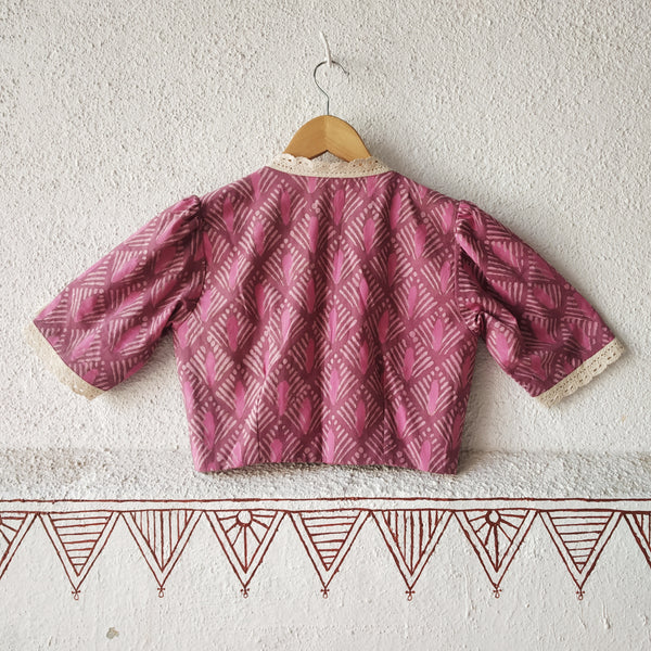 'Leher'-pink Dabu Print Blouse