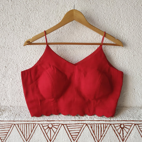 Sindoori'-Noodle Straps Red Blouse