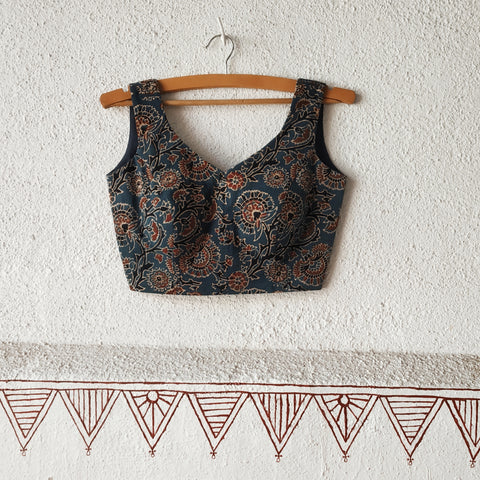 "Sundari" Indigo Ajrakh Blouse