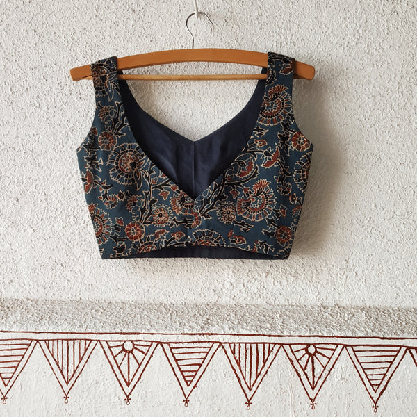 "Sundari" Indigo Ajrakh Blouse