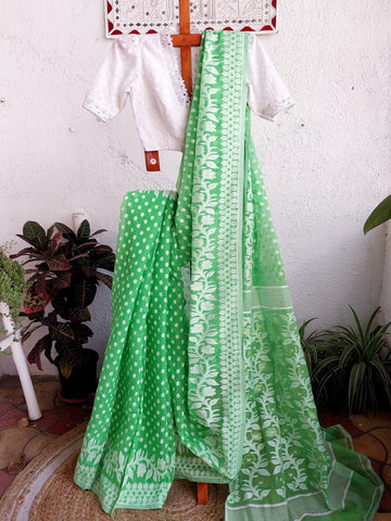 Jamdani Handloom Saree Green